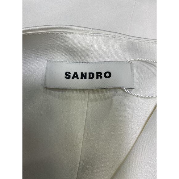 Sandro Satin-Effect White Polyester Crop Top Size 1 - Picture 4 of 5